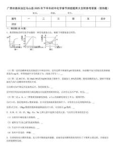 廣西壯族自治區馬山縣2025年下半年初中化學章節測驗題庫大全附參考答案（預熱題）
