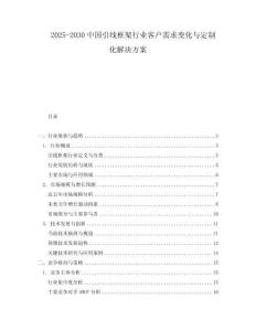 2025-2030中國引線框架行業客戶需求變化與定制化解決方案