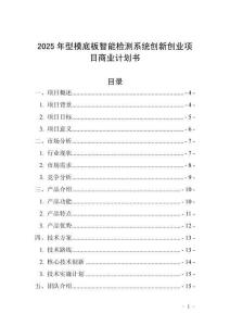 2025年型模底板智能檢測系統創新創業項目商業計劃書