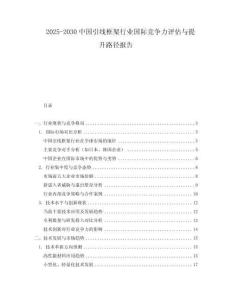 2025-2030中國引線框架行業(yè)國際競爭力評估與提升路徑報(bào)告