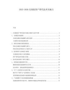 2025-2030光刻膠國產(chǎn)替代技術(shù)突破點