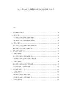 2025年小兒九維他片項(xiàng)目可行性研究報(bào)告