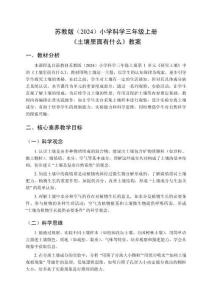蘇教版（2024）小學科學三年級上冊《土壤里面有什么》教案