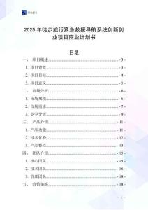 2025年徒步旅行緊急救援導航系統創新創業項目商業計劃書