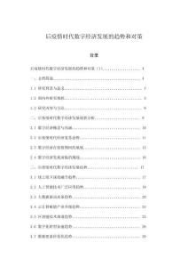 后疫情時(shí)代數(shù)字經(jīng)濟(jì)發(fā)展的趨勢和對(duì)策