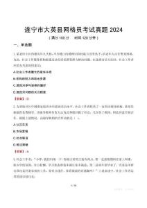 遂寧市大英縣網格員考試真題2024