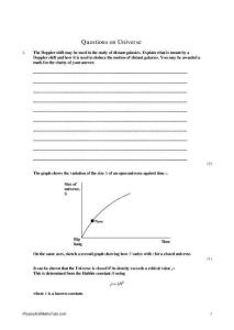 A2 Physics 物理 出國英語5.6.2 Universe