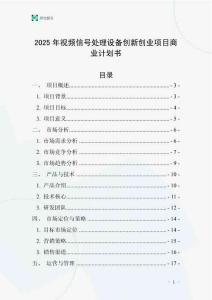 2025年視頻信號處理設(shè)備創(chuàng)新創(chuàng)業(yè)項(xiàng)目商業(yè)計(jì)劃書
