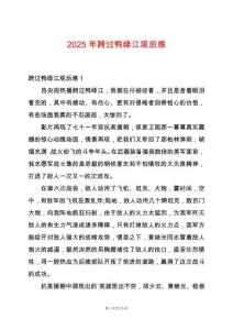 2025年跨過鴨綠江觀后感