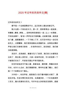 2025年過年的風俗作文[精]
