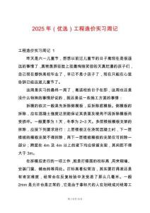 2025年（優選）工程造價實習周記