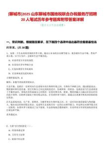 [聊城市]2025山東聊城市國地稅聯合辦稅服務廳招聘20人筆試歷年參考題庫附帶答案詳解