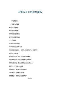 弓箭行業分析報告模板