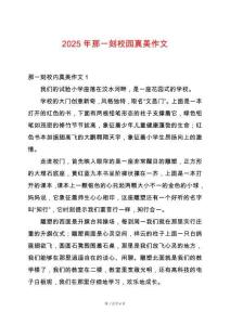 2025年那一刻校園真美作文