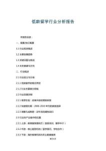 低齡留學行業分析報告