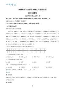 2025年新疆维吾尔自治区生产建设兵团中考语文真题(附解析)