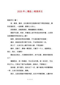 2025年（精選）唯美作文