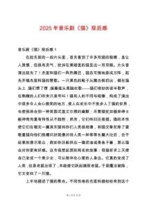 2025年音樂劇《貓》觀后感