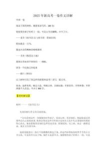 2025届新高考语文一卷作文详解＋审题立意＋范文