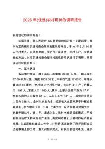 2025年(優選)農村現狀的調研報告