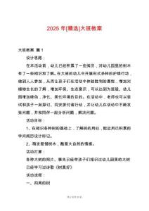 2025年[精選]大班教案