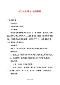 2025年(精華)小班教案