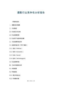 攝影行業競爭性分析報告