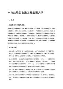 水電站綠色改造工程監理大綱