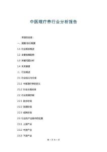 中醫(yī)理療養(yǎng)行業(yè)分析報告