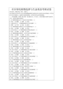 社區(qū)綠化植物選擇與生態(tài)效益考核試卷