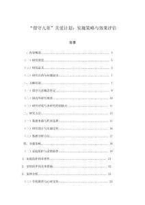 “留守兒童”關愛計劃：實施策略與效果評估