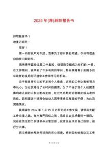 2025年(薦)辭職報(bào)告書