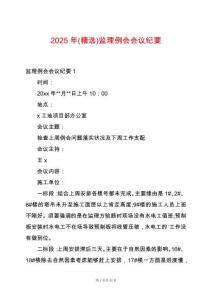 2025年(精選)監(jiān)理例會(huì)會(huì)議紀(jì)要