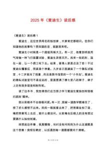 2025年《愛(ài)迪生》讀后感