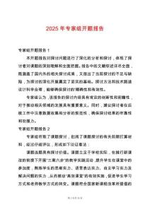 2025年專家組開題報告