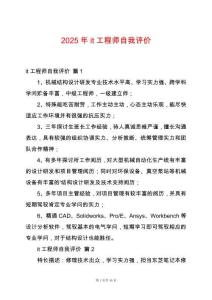 2025年it工程師自我評價