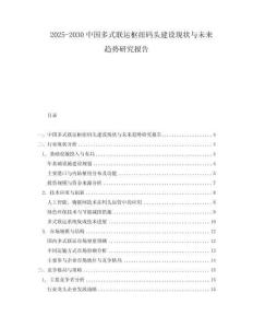 2025-2030中國多式聯(lián)運樞紐碼頭建設(shè)現(xiàn)狀與未來趨勢研究報告
