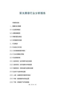 彩光美容行業分析報告