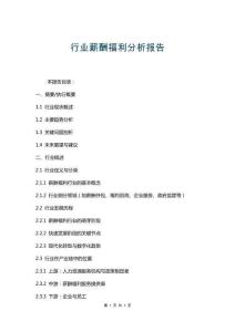 行業(yè)薪酬福利分析報(bào)告