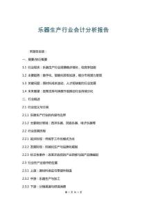 樂器生產行業會計分析報告