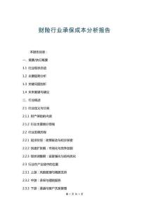財險行業(yè)承保成本分析報告