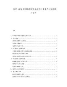 2025-2030中國離岸深水港建設技術難點與突破路徑報告