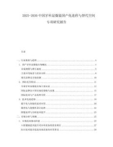 2025-2030中國牙科顯微鏡國產(chǎn)化進程與替代空間專項研究報告