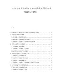 2025-2030中國自發光玻璃在應急指示系統中的應用創新分析報告