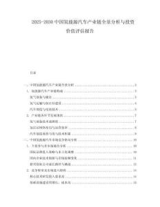2025-2030中國(guó)氫能源汽車產(chǎn)業(yè)鏈全景分析與投資價(jià)值評(píng)估報(bào)告