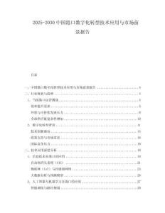 2025-2030中國港口數(shù)字化轉(zhuǎn)型技術(shù)應(yīng)用與市場前景報告