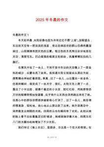2025年冬晨的作文