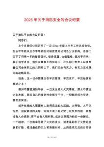 2025年關(guān)于消防安全的會(huì)議紀(jì)要