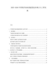 2025-2030中國離岸深水港建設技術難點與工程實踐
