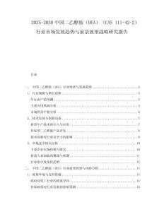 2025-2030中國(guó)二乙醇胺（DEA）（CAS 111-42-2）行業(yè)市場(chǎng)發(fā)展趨勢(shì)與前景展望戰(zhàn)略研究報(bào)告